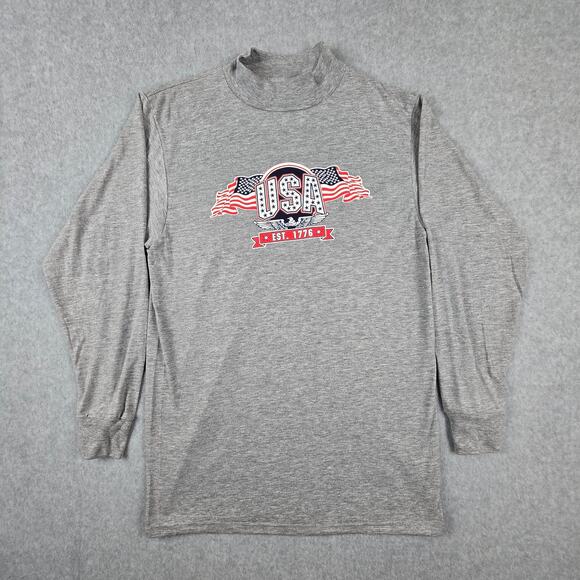 NWT USA Long Sleeve T Shirt by Jenson Size Small Gray Patriotic - Picture 3 of 16